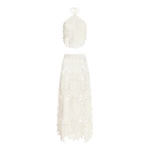 Akoia Swim 'Libre' White Cotton Skirt Set Size S